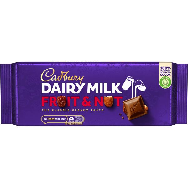 Cadbury Dairy Milk Fruit & Nut, 180 g