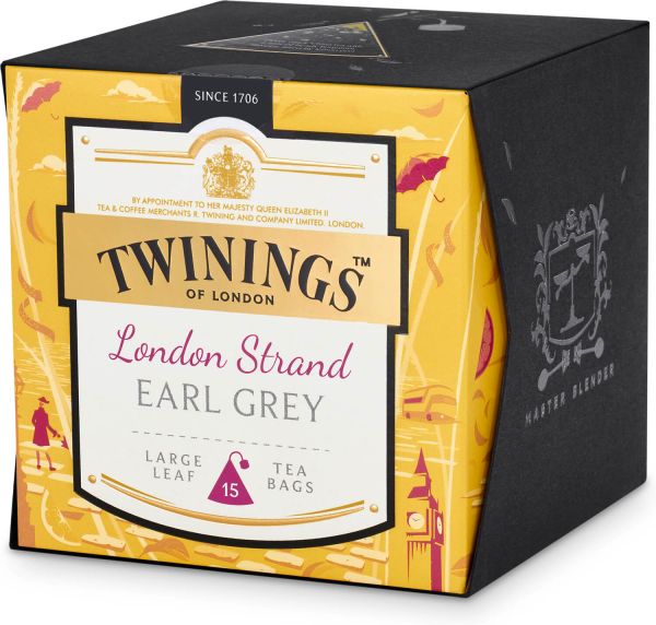 Twinings London Strand Earl Grey Tee, 15 Teebeutel (37,5 g)