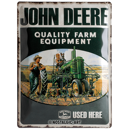 Blechschild John Deere Quality Farm Equipment, XL