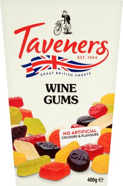 Taveners Wine Gums Weingummi, 400 g, Geschenkkarton