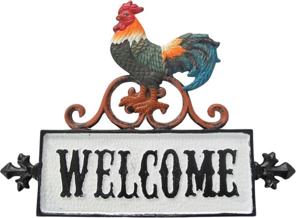 Wandrelief mit Hahn WELCOME, Eisen