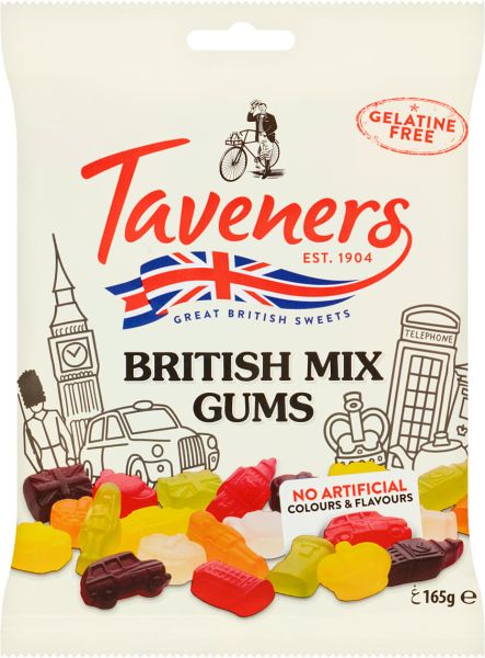 Taveners British Mix Gums Weingummi, 165 g